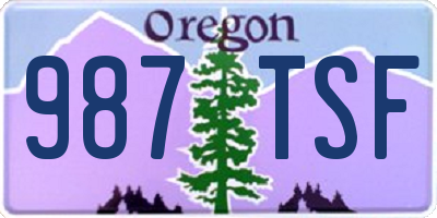 OR license plate 987TSF