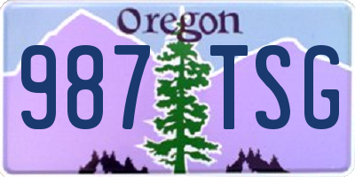 OR license plate 987TSG