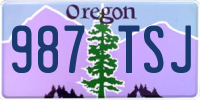 OR license plate 987TSJ