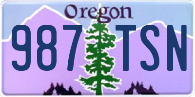 OR license plate 987TSN