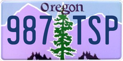 OR license plate 987TSP