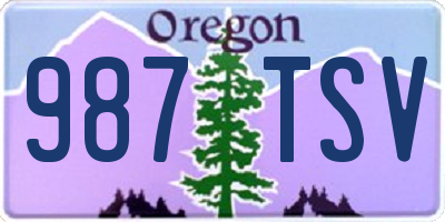 OR license plate 987TSV