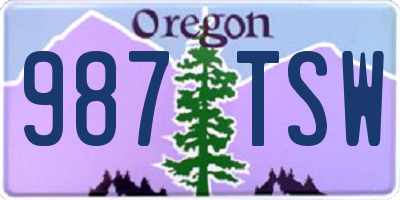 OR license plate 987TSW