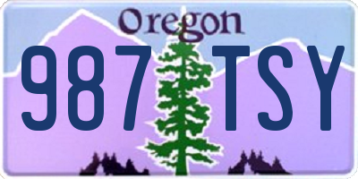 OR license plate 987TSY