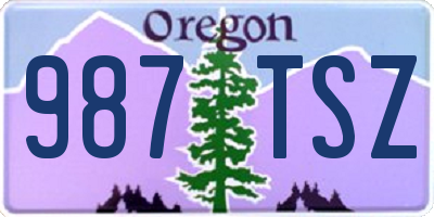 OR license plate 987TSZ