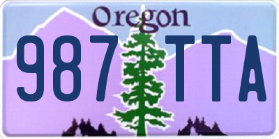 OR license plate 987TTA