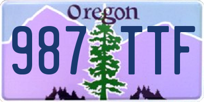 OR license plate 987TTF