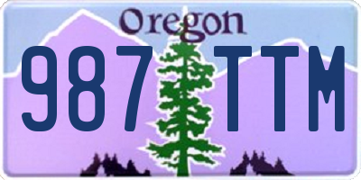 OR license plate 987TTM