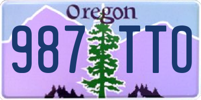 OR license plate 987TTO