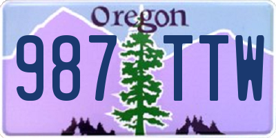 OR license plate 987TTW