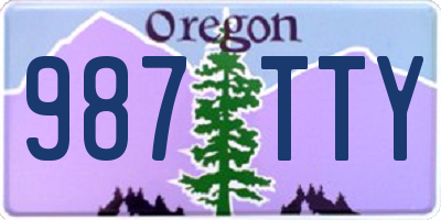 OR license plate 987TTY