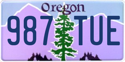 OR license plate 987TUE