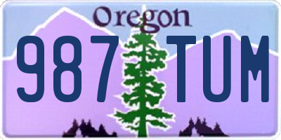 OR license plate 987TUM