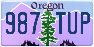 OR license plate 987TUP
