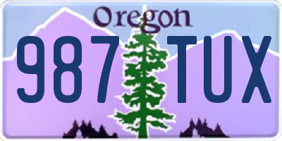 OR license plate 987TUX