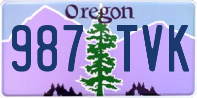 OR license plate 987TVK