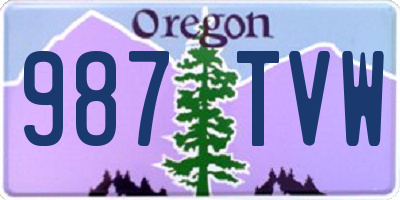 OR license plate 987TVW