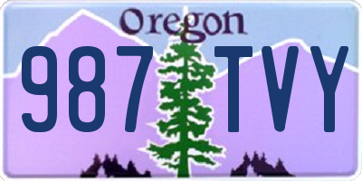 OR license plate 987TVY