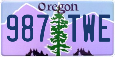 OR license plate 987TWE