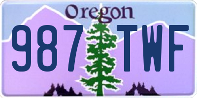OR license plate 987TWF