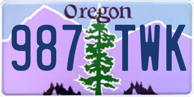 OR license plate 987TWK