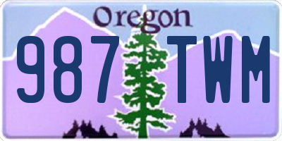 OR license plate 987TWM