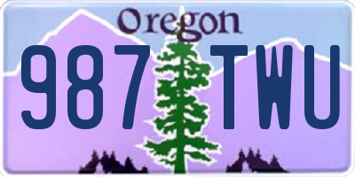 OR license plate 987TWU