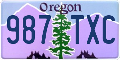 OR license plate 987TXC