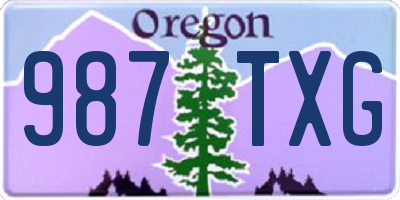 OR license plate 987TXG