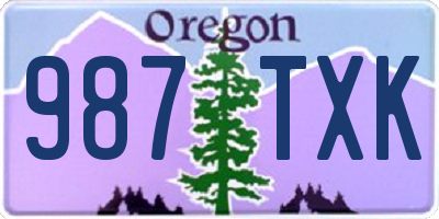 OR license plate 987TXK