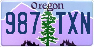 OR license plate 987TXN