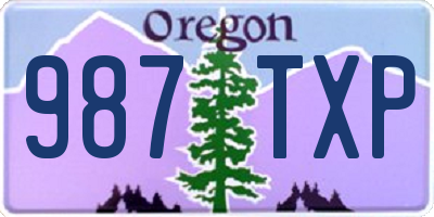 OR license plate 987TXP