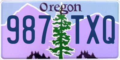OR license plate 987TXQ