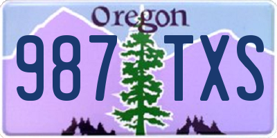 OR license plate 987TXS