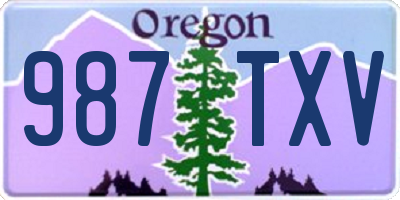 OR license plate 987TXV