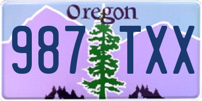 OR license plate 987TXX