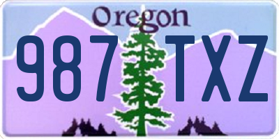 OR license plate 987TXZ