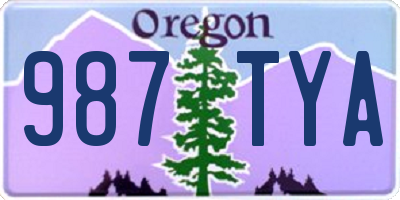 OR license plate 987TYA