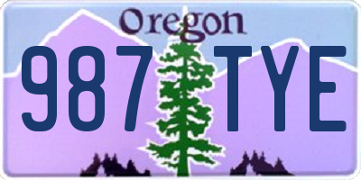 OR license plate 987TYE