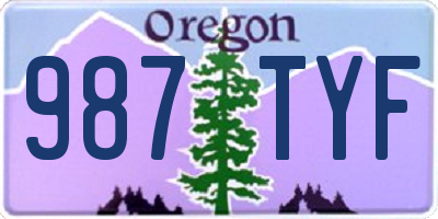 OR license plate 987TYF