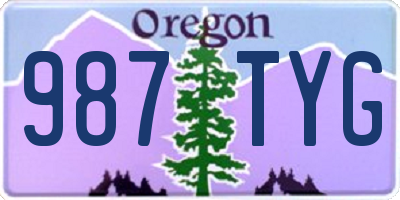 OR license plate 987TYG