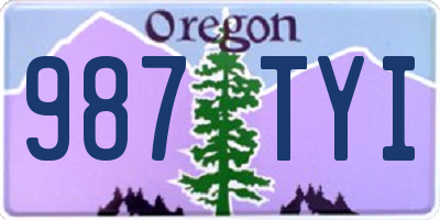 OR license plate 987TYI
