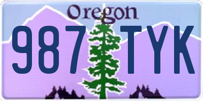 OR license plate 987TYK