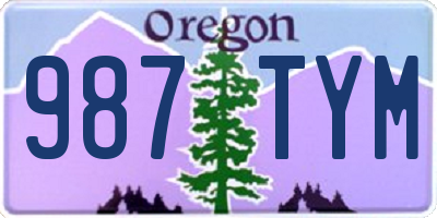 OR license plate 987TYM