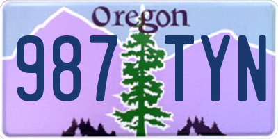 OR license plate 987TYN