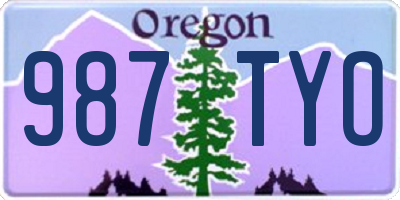 OR license plate 987TYO