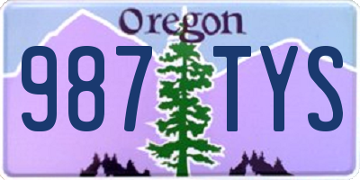 OR license plate 987TYS