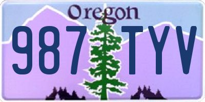 OR license plate 987TYV