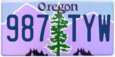 OR license plate 987TYW