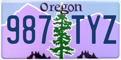 OR license plate 987TYZ